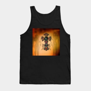 Fantasy cross with skull and roses Tank Top